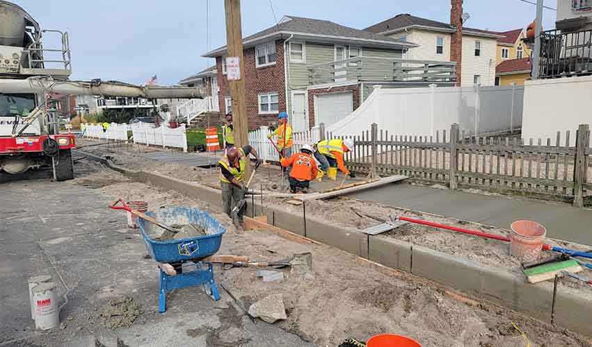 Concrete curb construction in New York City for commercial sites