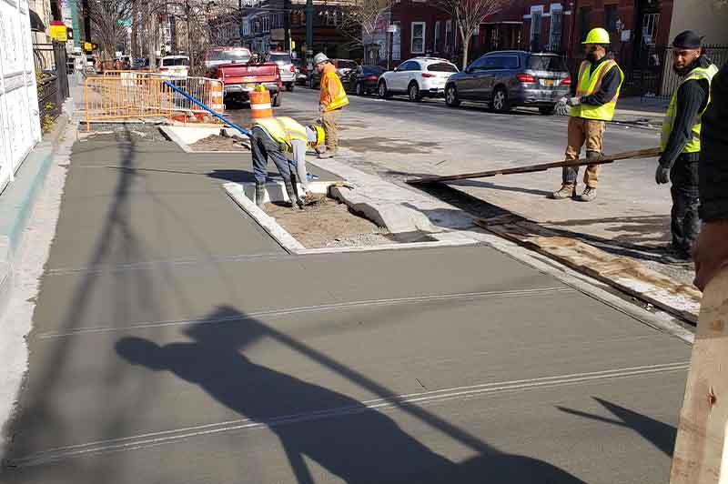Steel-faced curb installation in NYC for high-traffic urban streets