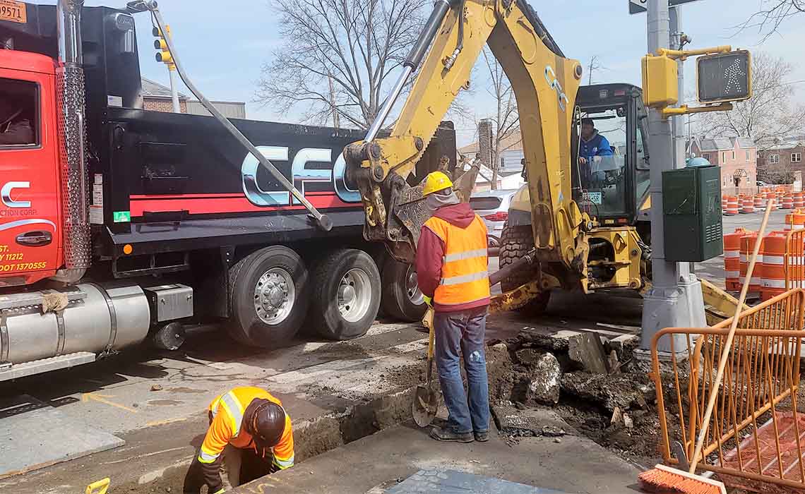 C Francis Construction Corp performing electric line installation